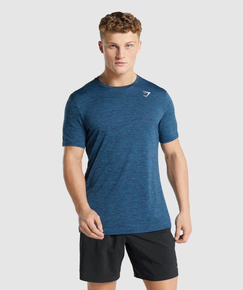 Koszulki Gymshark Arrival Marl Męskie Granatowe | PL 521ANK